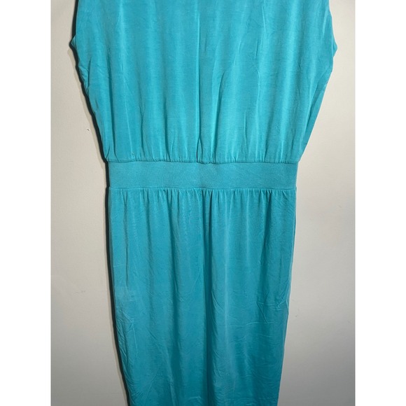 Athleta Santorini Cinch Midi Dress in  Blue Size Medium Athleisure Casual Errand - Picture 3 of 12